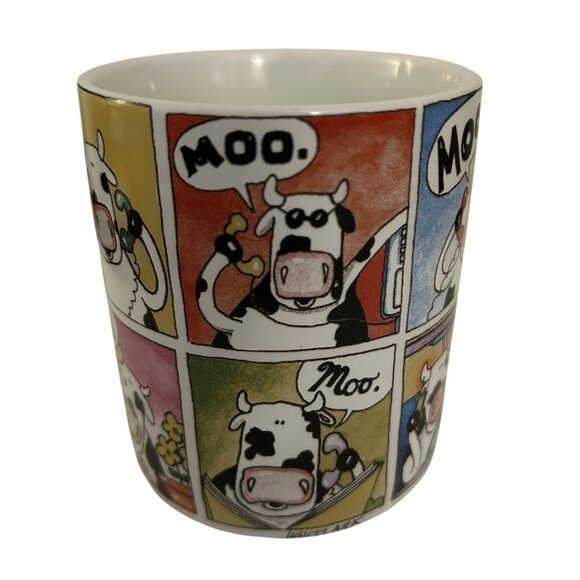 Cow-Themed Comic Coffee Mug Whitlark 3.5" Ceramic Colorful Fun-Print - Picture 2 of 4